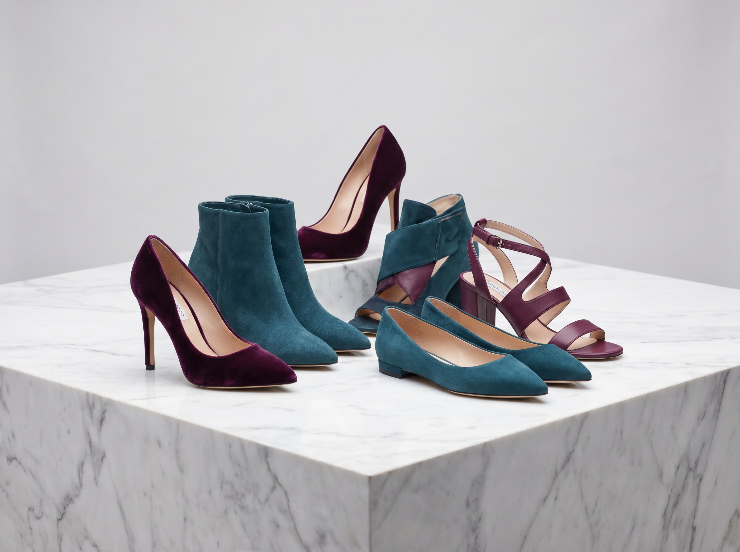 Colección de calzado para dama — botines, tacones y sandalias